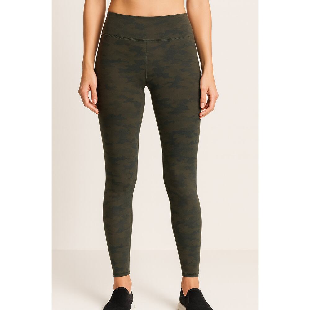 Spanx Look At Me Now Seamless Camo Leggings Green Women's Size Large